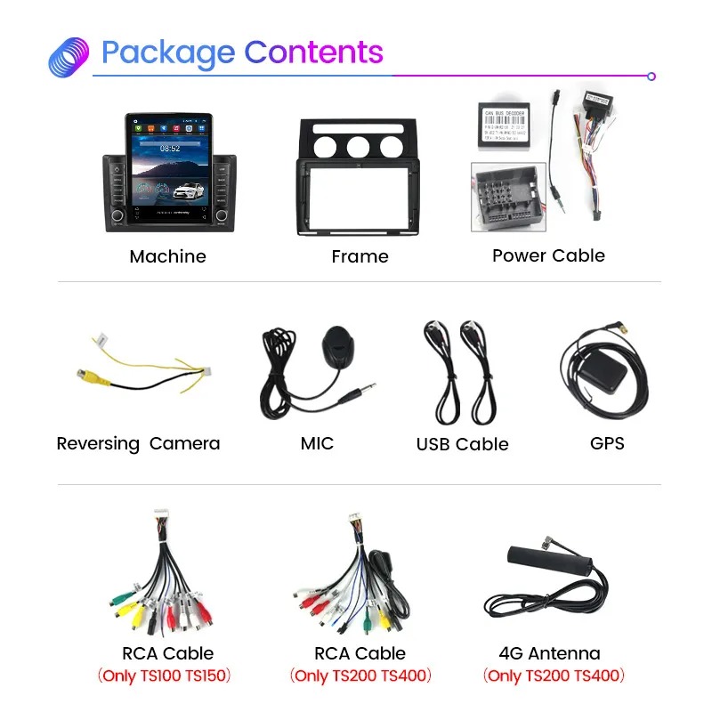 8 CORE Car Video Radio Multimedia Player Autoradio Android 13 for Volkswagen VW Touran 1 2003-2010 Tesla Style IPS Navi GPS 2 Din BT