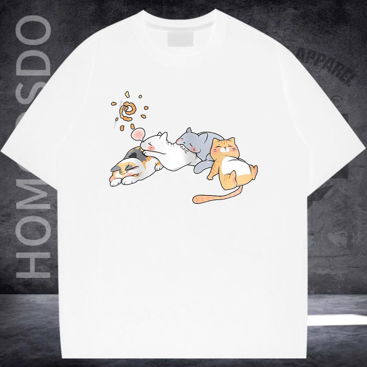 Fashion Casual Men T Shirts Custom Cartoon Men Tops Tees Casual Daily Wear Short Sleeve Cotton O-Neck Cool Polos