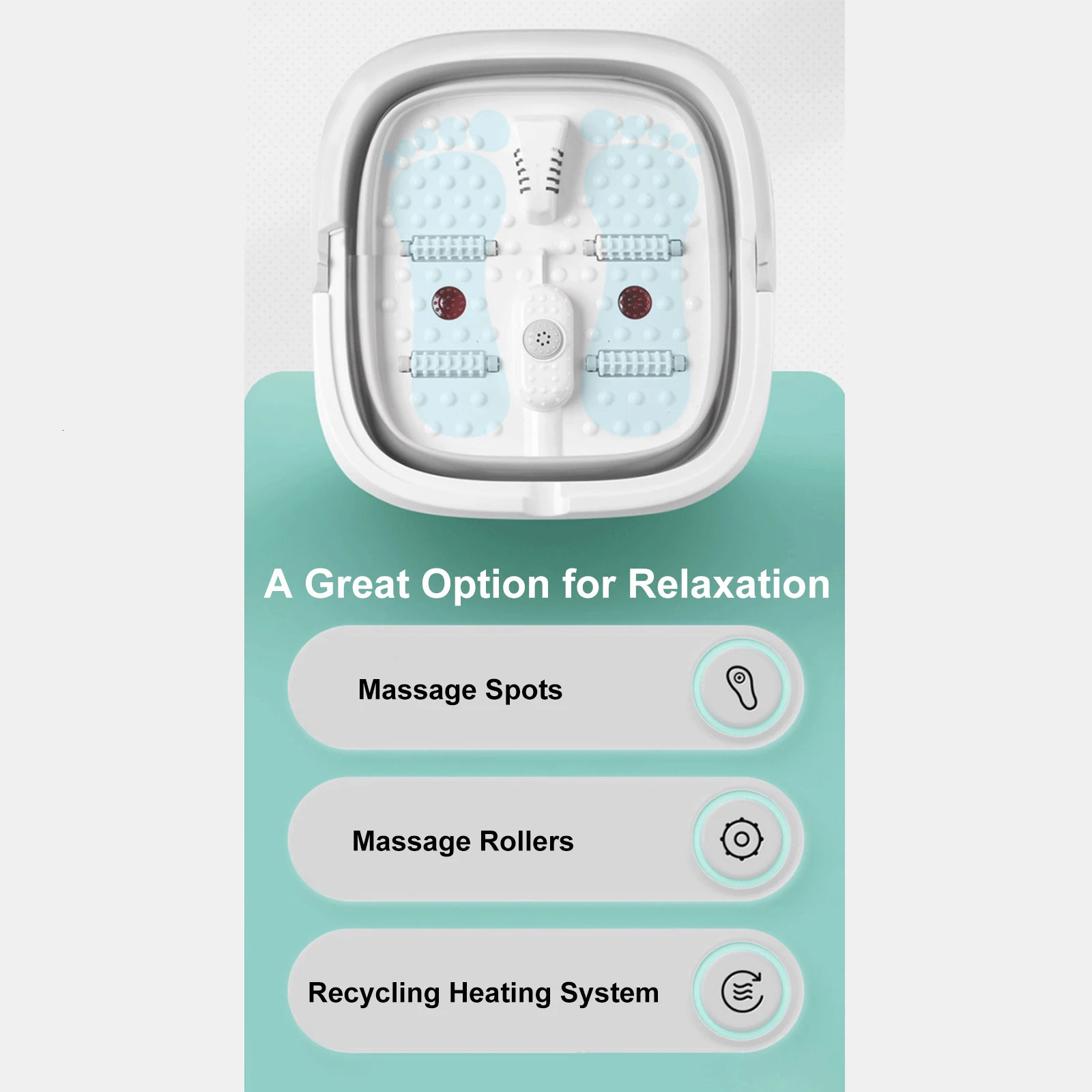 electric foot bath bathtub spa foot massage bathtub foot massage basin used for soaking foldable portable foot bath tub constant temperature foot care