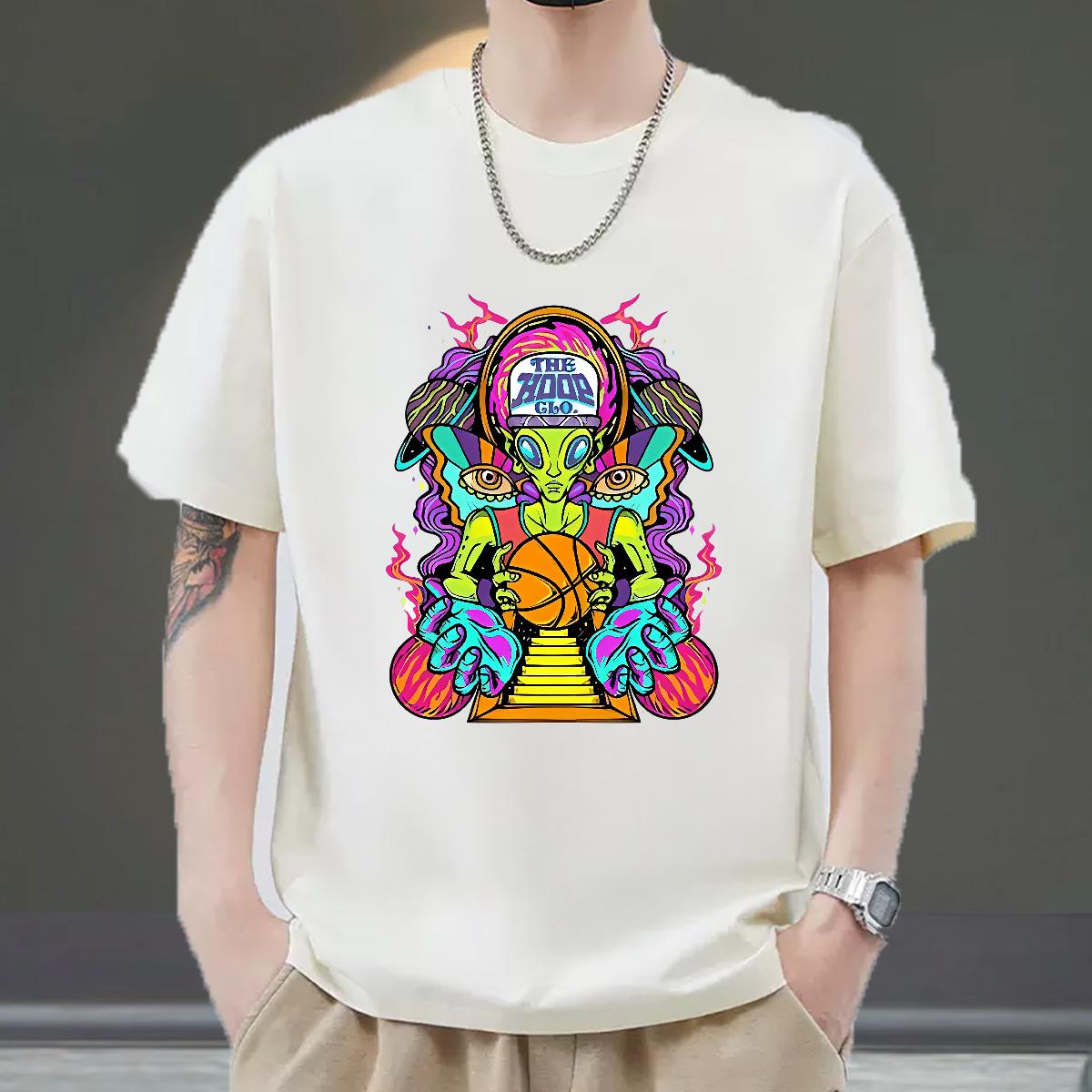 Casual New Mens T Shirts Black Oversized Men Tees Anime Printing Street Crew Neck Cotton Designer Polos