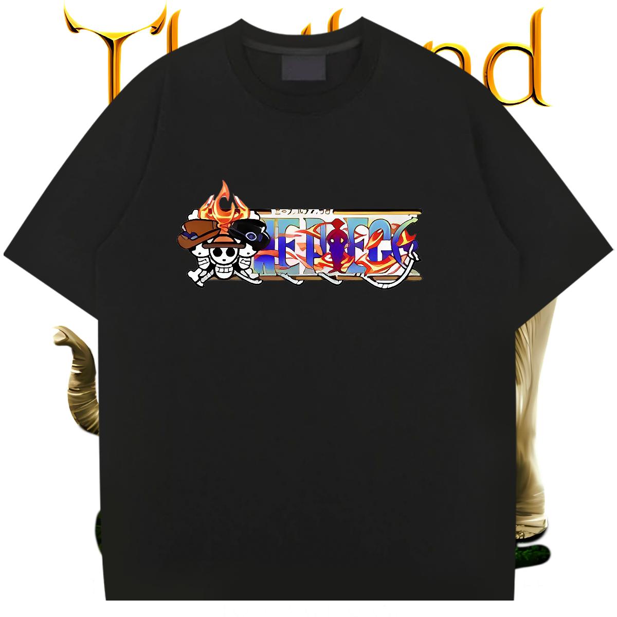 Classic T-Shirts for Men Spring Summer O-Neck Short Sleeve Cotton Men Tops Tees Designer Fashion Cartoon Printing S-3XL Polos