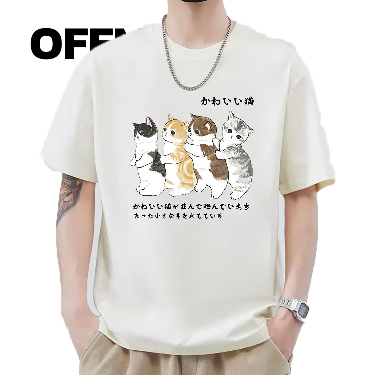 New T-Shirts for Men Cartoon Printing S-3XL Tshirt for Man Woman Anime Printing Street Cotton Breathable Short Sleeve Wholesale Tshirts