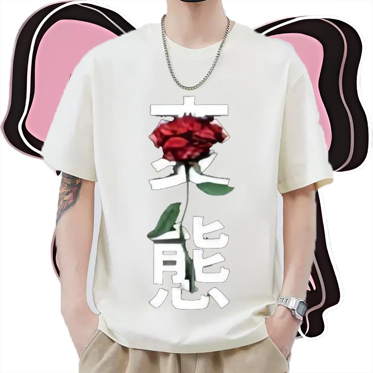 Loose T Shirts Men Casual Daily Wear Cotton Breathable Soft Men Tops Tees DIY DIY Anime Tshirts