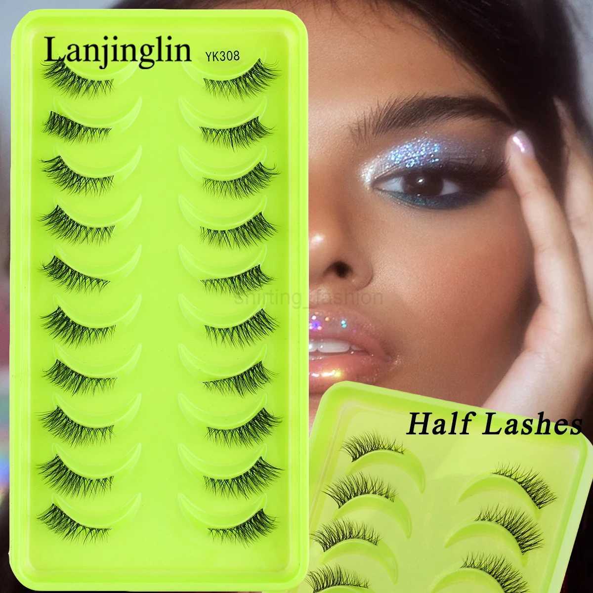 Half Lashes 3/5/10Pairs Natural Short Cat False Eyelashes Hand made Reusable Fluffy Fake Eyelash Makeup Tool Faux Cils CliosCL240713