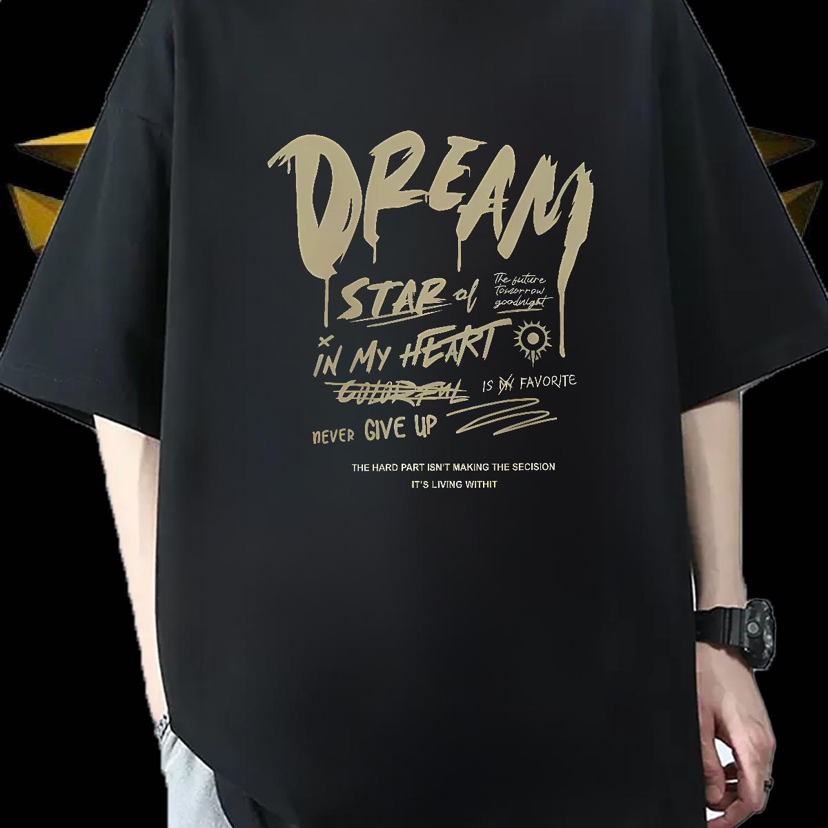 Fashion T-Shirts Oversized Street Casual Men Clothes T-Shirt Breathable Crew Neck Designer