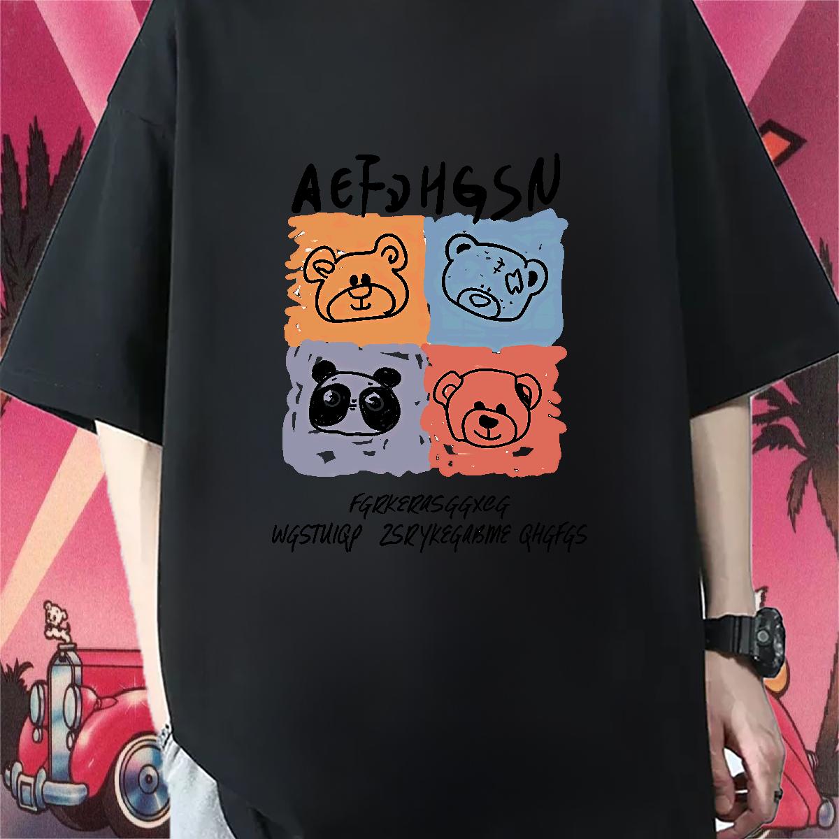 Designer Fashion Mens T Shirts Floral Print Street Wear Men Clothes T-Shirt Cotton Breathable Cool Design