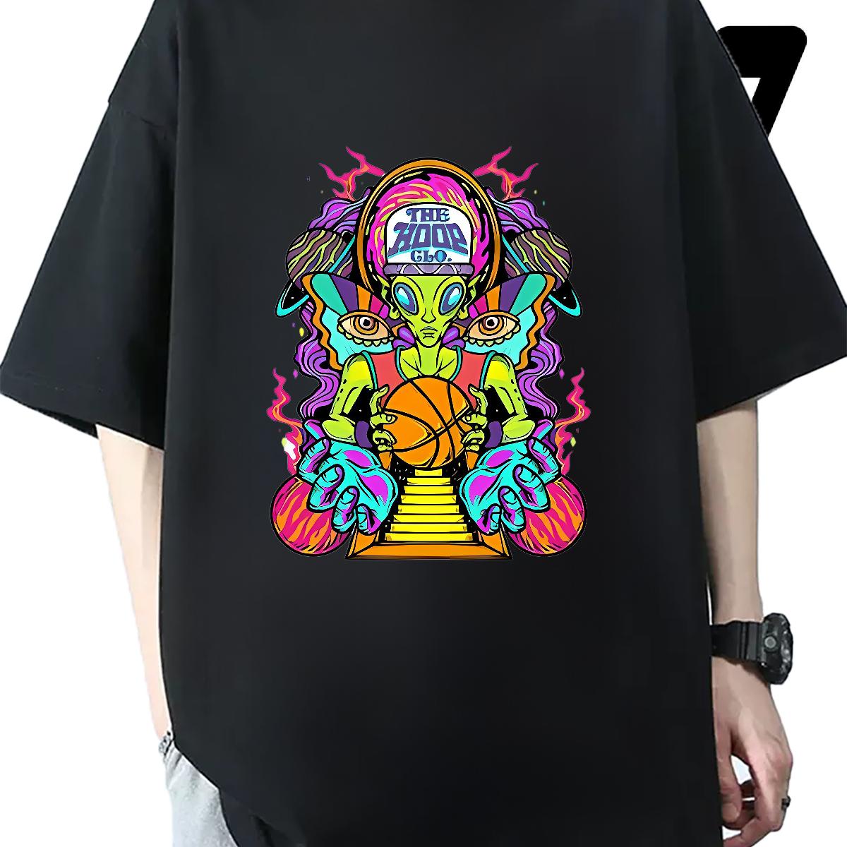 2024 Summer Man T Shirts Floral Print Tshirts Outdoor 180g Cotton Soft Top Tees