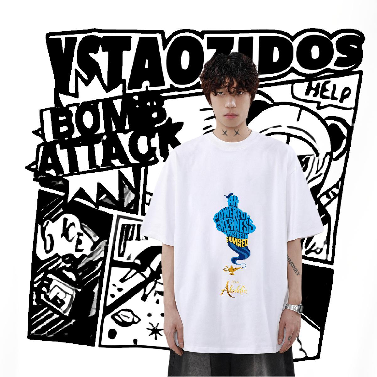 Loose Fit Mens Tshirts Cotton Breathable Soft Hip Hop Street T-Shirts for Men Custom Cartoon Designer Fashion Tees