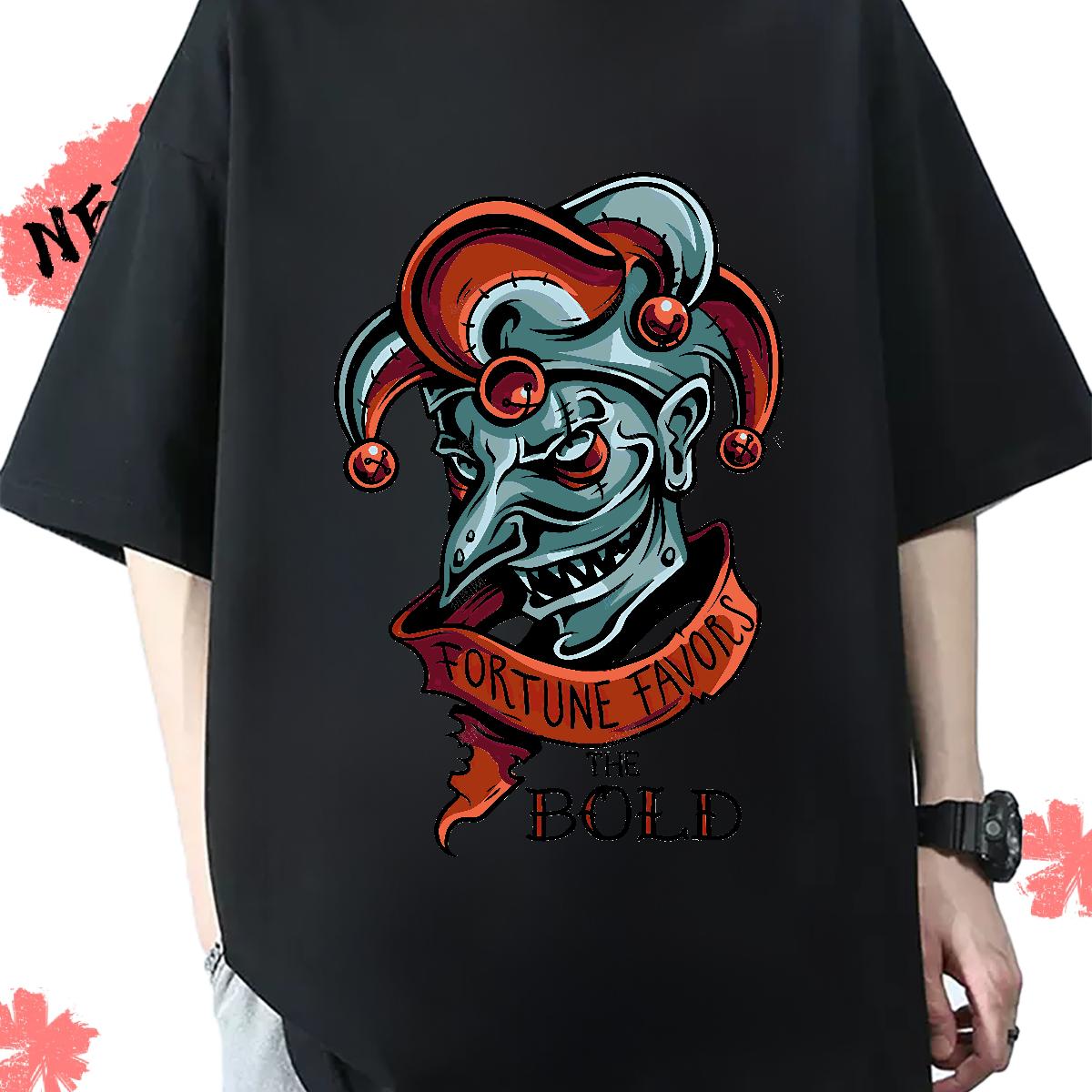 Loose Men Tees Round Neck Short Sleeve Daily Wear T Shirt For Man Skull Fashion Design Tshirts
