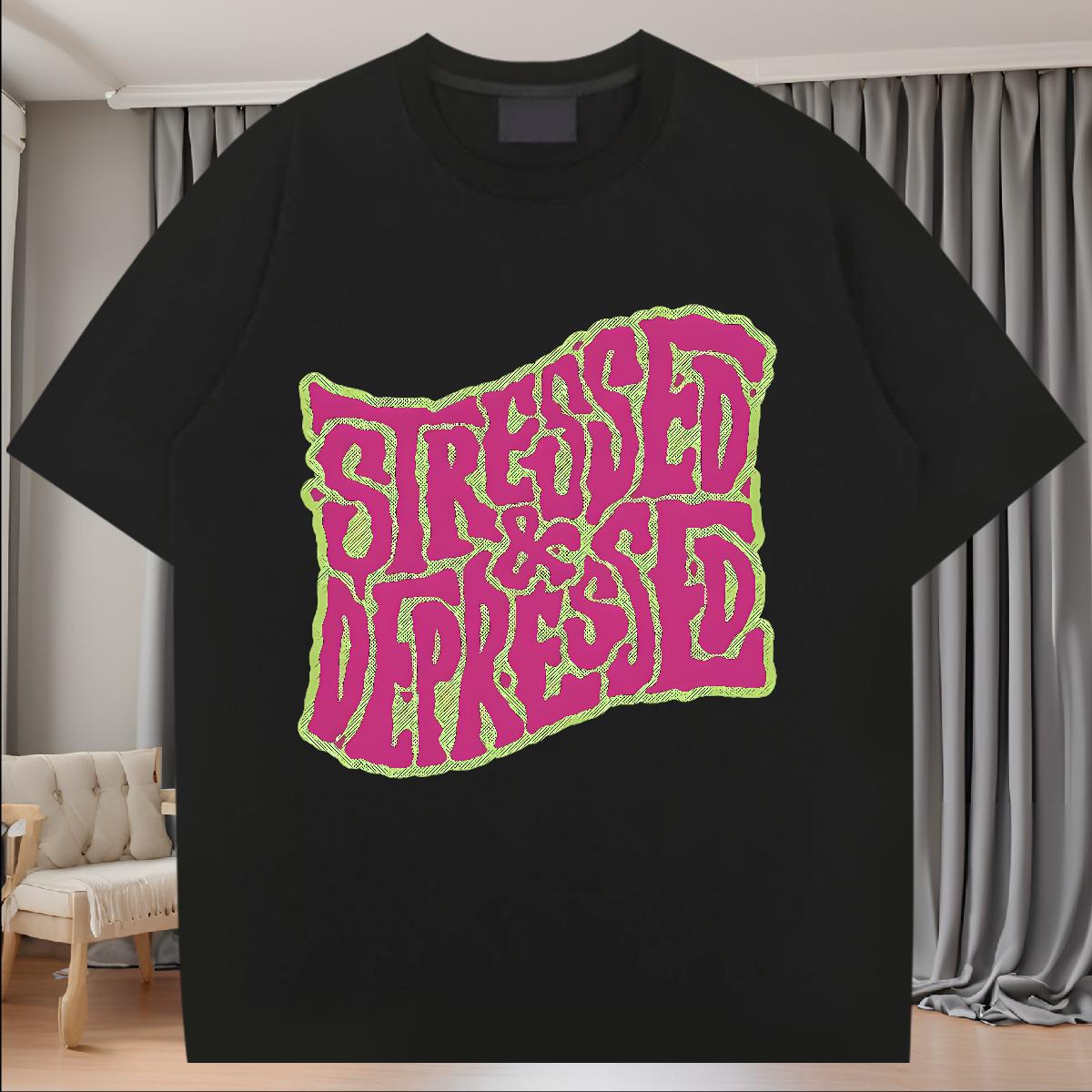 Factory Direct T-Shirts Cartoon Printing S-3XL Sports Casual Mens Tshirts Round Neck Short Sleeve High Quality