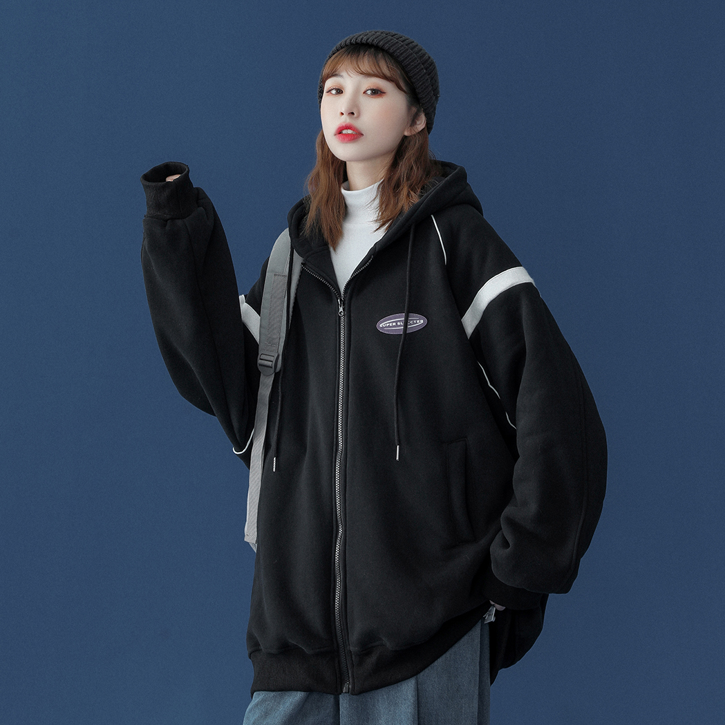 Autumn new cardigan hoodie, women's hooded trendy ins sports jacket, trendy outerwear F7.13#86 1b3d6b