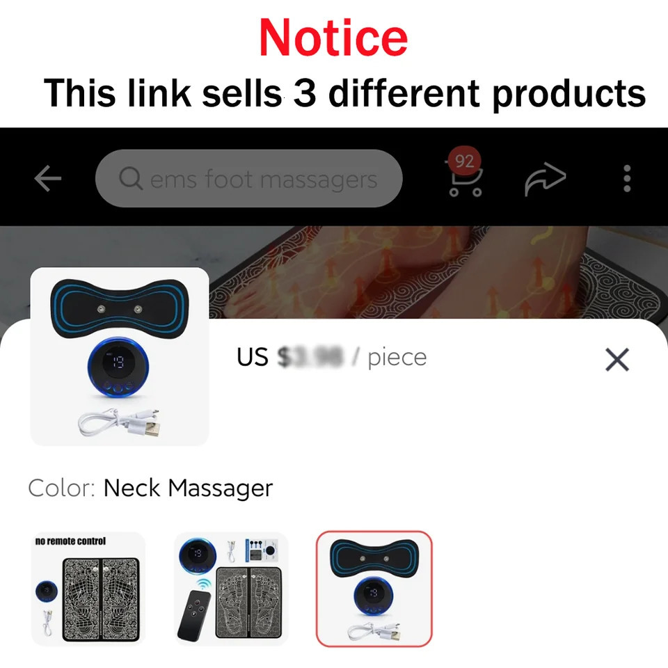 Electric Foot Massage Pad EMS Neck Massager Rechargeable Foot Massage Pad Home Massage Tool Relieves Foot and Neck Pain 240713