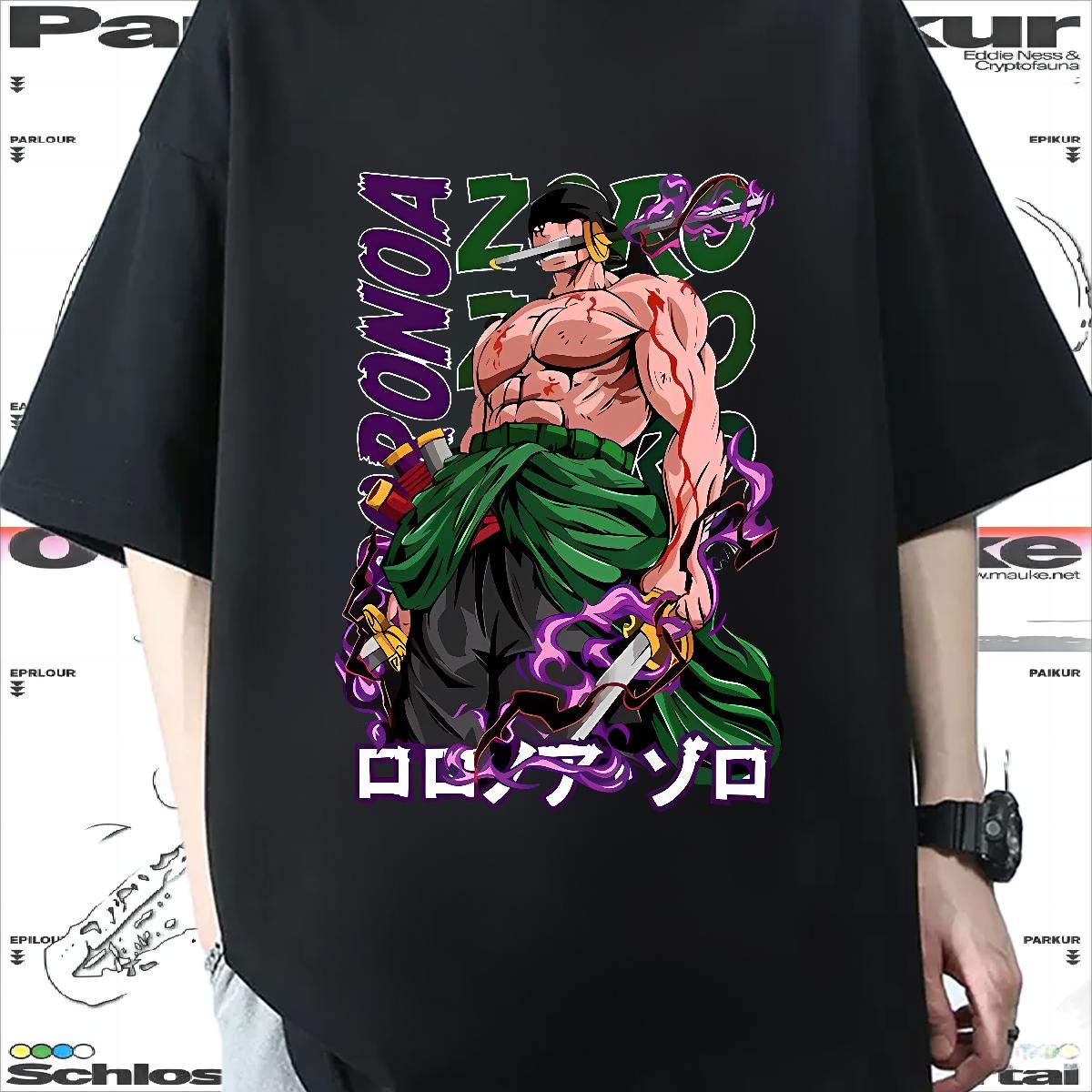 2024 New Mens T Shirts DIY Anime Daily Outfit Men Clothes T-Shirt Crew Neck Cotton Loose