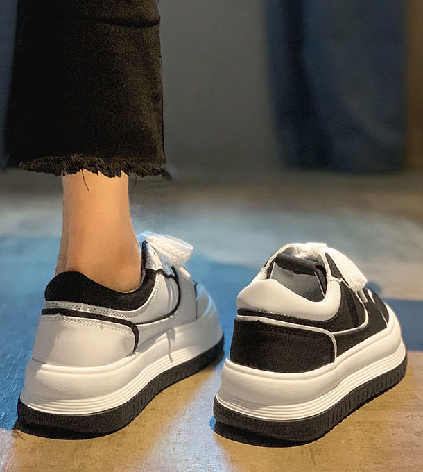 Designer Black White New Round Toe Versatile Casual Shoes For Women In Spring Autumn And Winter Free Shipping