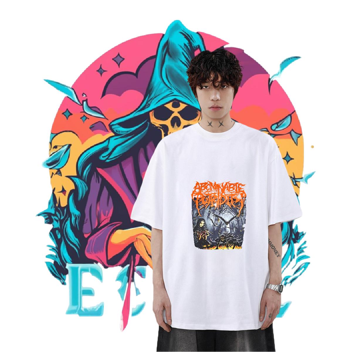 Fashion New T shirt DIY Logo Hip Hop Men Clothes T-Shirt Crew Neck Cotton Breathable Comfortable