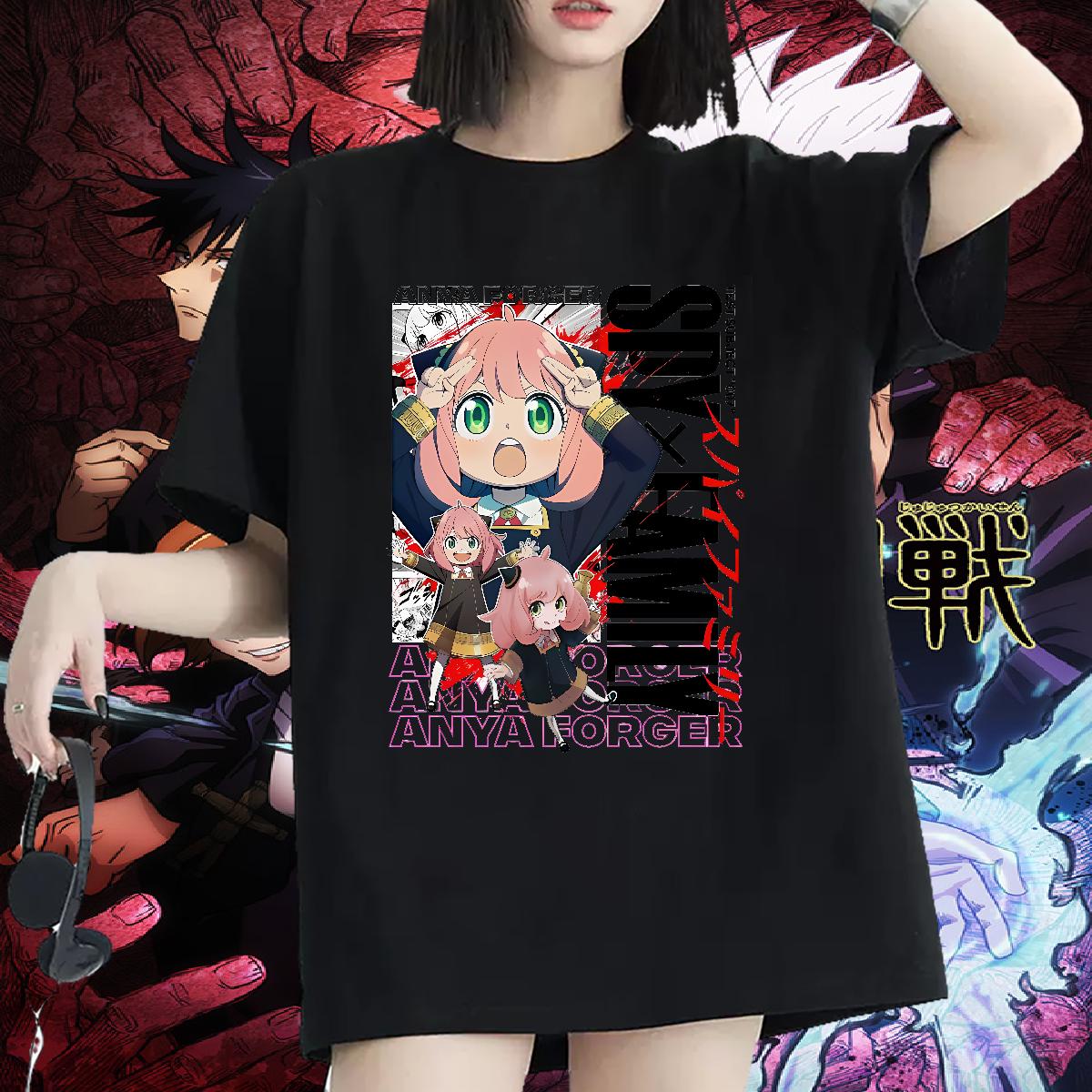 2024 T-Shirts Cotton Breathable Short Sleeve Anime Print Clothes Shirt Street Wear Designer Nice Women Tshirts