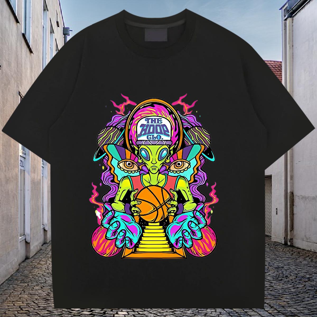 New Arrival T shirt DIY Logo Anime Printing Street Men Tops Tees Breathable Crew Neck Cotton Loose Fit