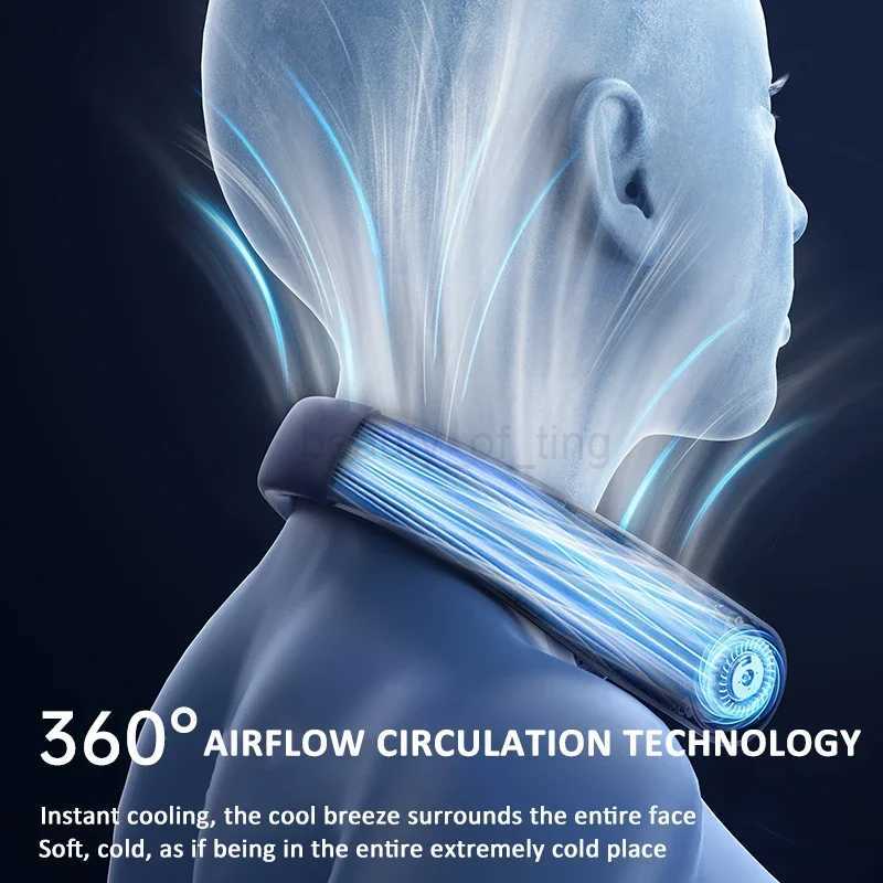 2024 New Portable Air Conditioner Bladeless Neck Fan Mute Portable Fan Air Cooler with LED Digital Display Ultra Long EnduranceCL240712