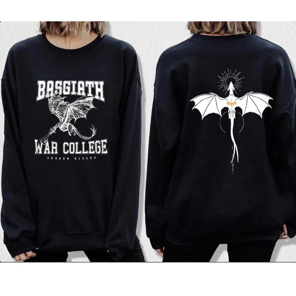 Womens Hoodies Sweatshirts Basgiath War College Double sided Crewneck Sweatshirt Fourth Wing Sweatshirt Violet Sorrengail Bookish Hoodie Unisex Sweats