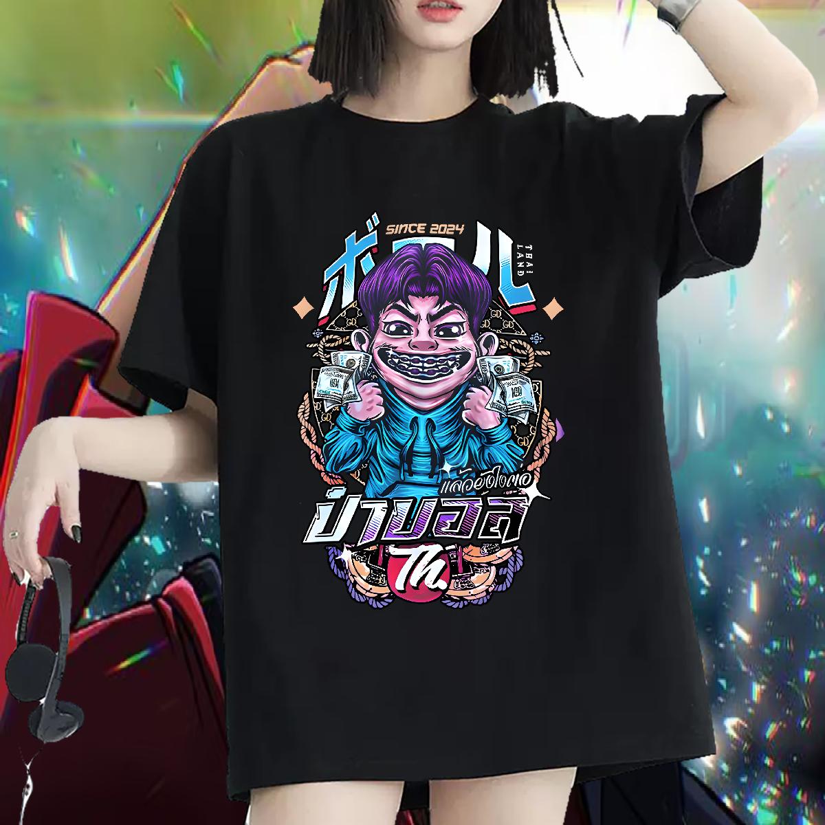 Loose fit T-Shirts for Women Cotton Breathable Soft Tee Shirt Outdoor New Arrival Lady T shirt DIY Printed