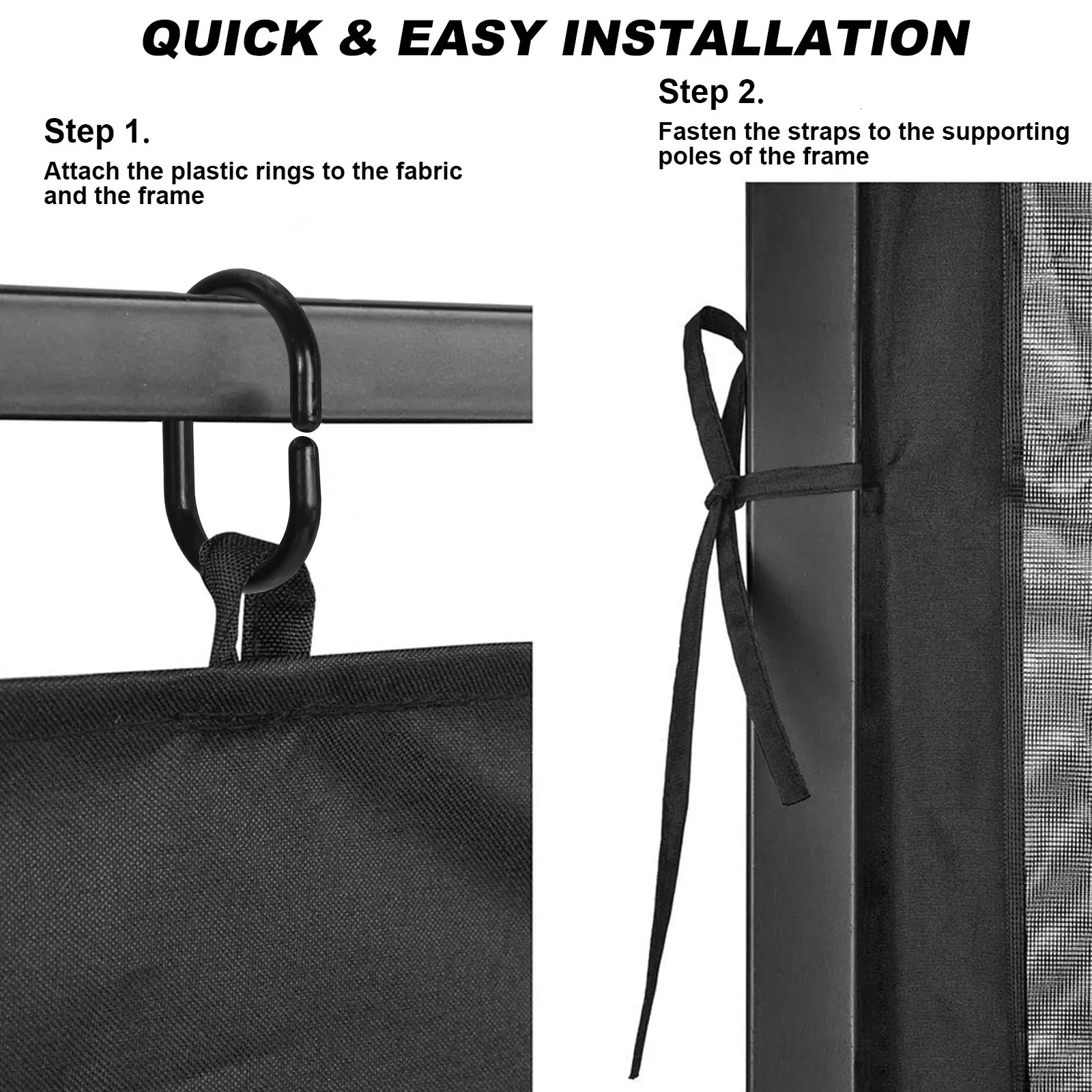 Outdoor Gazebo Mosquito Netting Universal Replacement Canopy Net Screen 4Panel Sidewall Curtain with Zippers for Garden Patio Sheer Curtains 240712