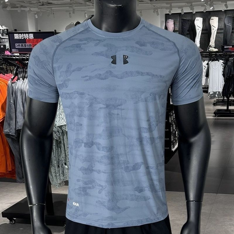 Under Amour Tshirt Mens Designer T-Shirt Sport Short Sleeve Track Field Reflective Running Fiess Basketball Sportswear Tracksuit Gym Shorts Set
