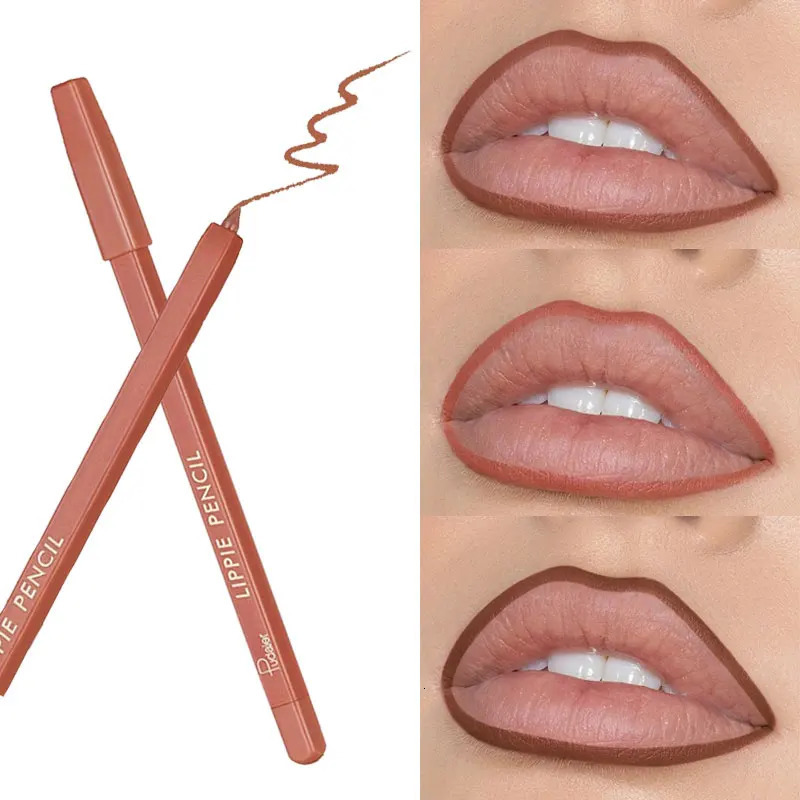 12 Shades Matte Lipstick Pen Nude Pinkish Matte Solid Lip Gloss Waterproof Long Lasting Lipstick Pencil Lip Liner Pen Lip Makeup 240713