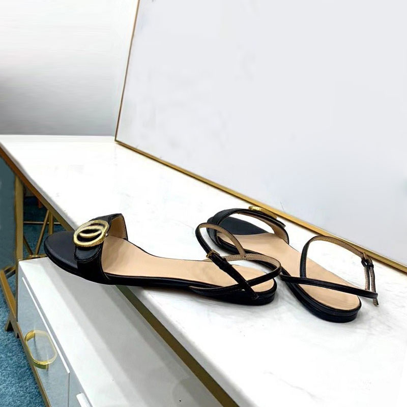 Summer women's beautiful sandals with thin straps designer leather fashion casual and comfortable office lazy flat shoes