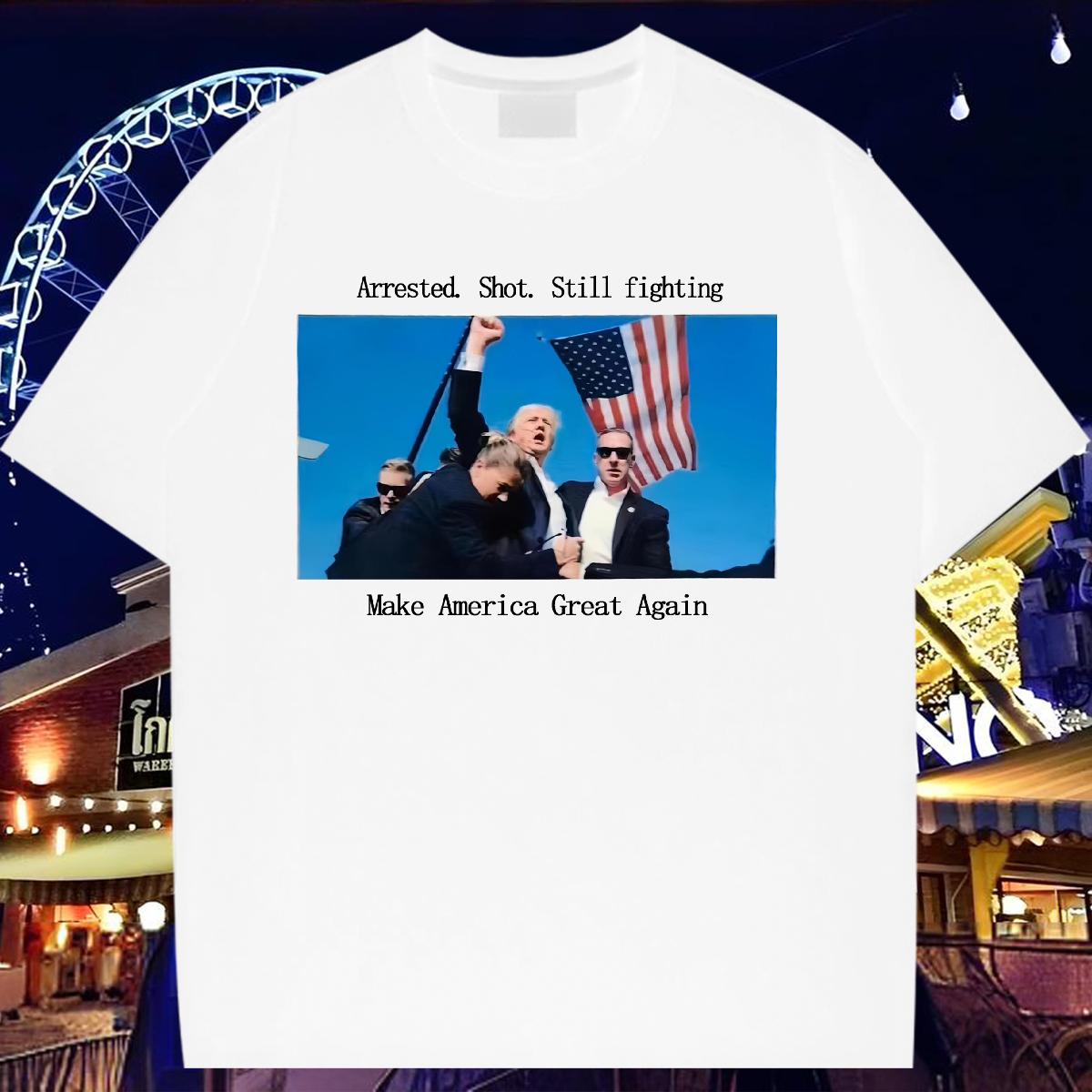 DIY Women T Shirts 230g 100% Cotton O-Neck Short Sleeve Cotton Make America Great Again Cartoon Printing S-4XL Top Tees Daily Wear High quality Women 