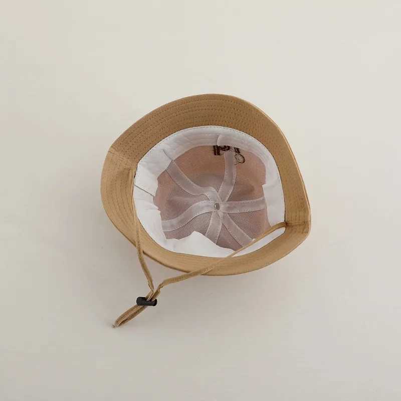 Baby Summer Girl Hat Beach Sun Travel Boy Fisherman Embroidered Letter Hat Outdoor Children Bucket Cotton PreschoolW240713