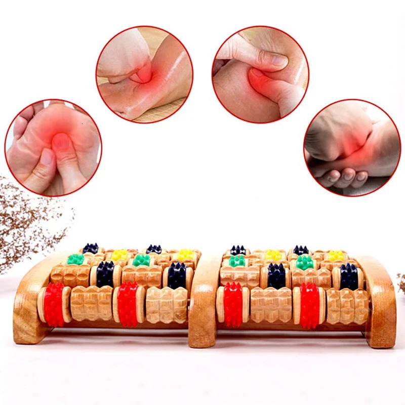 Wooden foot massager roller for tenderness relaxation massage pain relief pressure relief finger pressure roller foot care massage machine wholesale 2