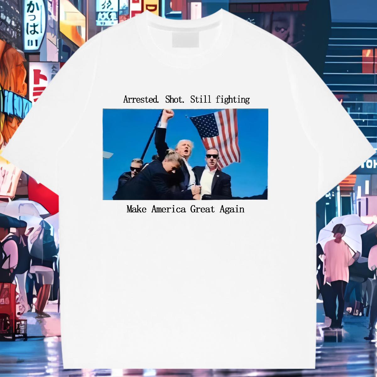 DIY T-Shirts 230g 100% Cotton Breathable Crew Neck presidential election Cartoon Floral Printing Tops Tees Beach Soft Tshirt for Man Woman