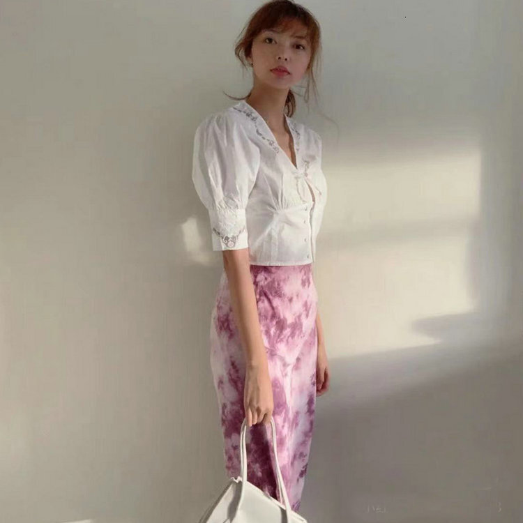 325 # Ref Pure Cotton Lace Hollow Top 2021 Summer New French Style Women's Clothing Self-cultivation Loose Sexy Novelty BOHO DRESS Round Neck Dre
