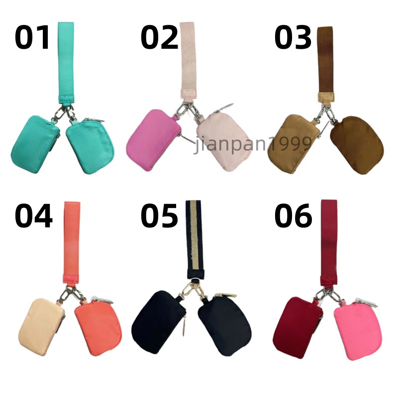 Yoga wristlet clutch bag keychain wallet yoga bag gym bag mini Designer purse with detachable zipper wrap around wrist guard wallet portable coin bag pink pocket bag