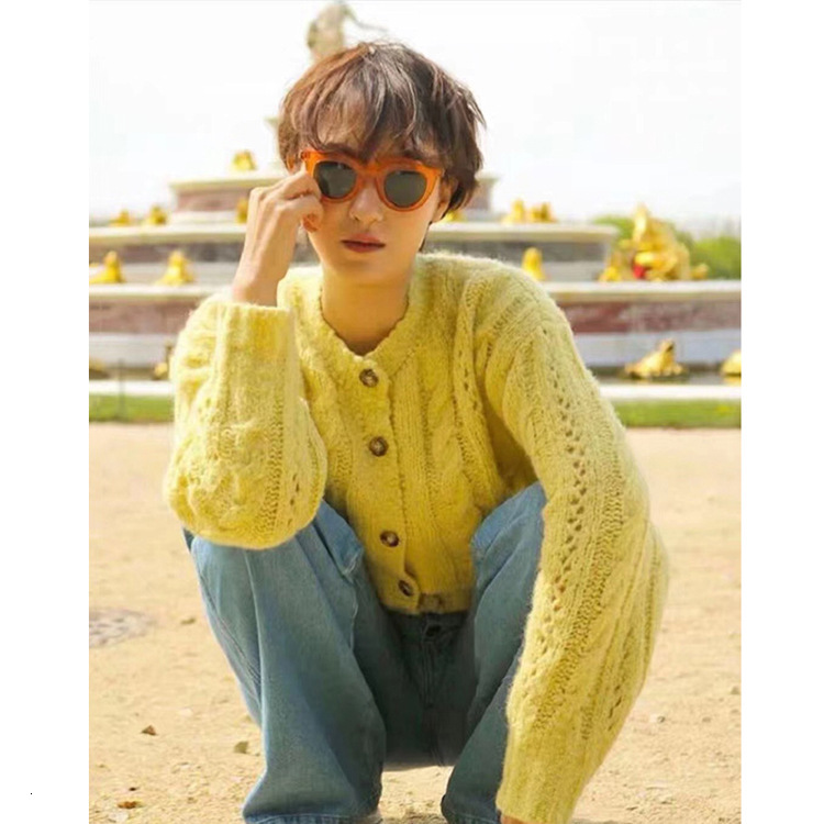 Solid 256 # Ref Coarse Knitted Sweater Jacket Top 2020 French Style Women's Clothing Autumn Dress Women Loose Waist Novelty Denim Dress High Wais