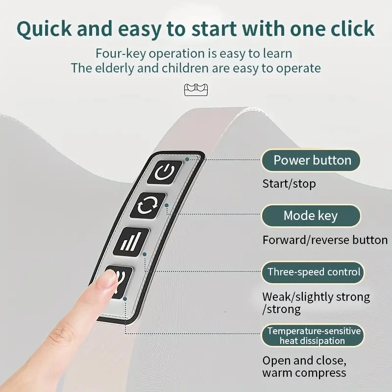 Electric foot massager finger pressure kneading deep tissue calf infrared heating leg fatigue relief muscle vibrator relaxation machine 240713