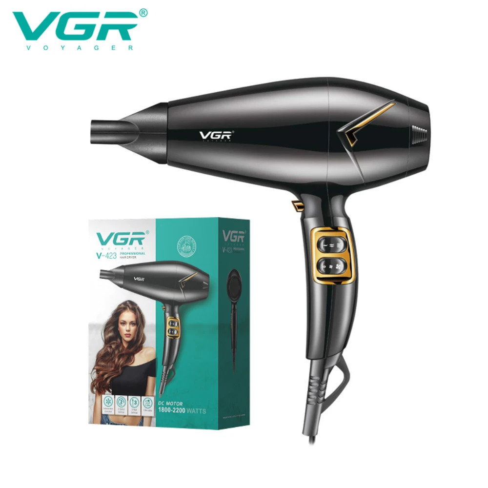 VGR Hair Dryer Professional Hair Dryer Machine Negative Ion Chaison Hair Dryer and Cold Adjustment Powerful Dryers V423 240708