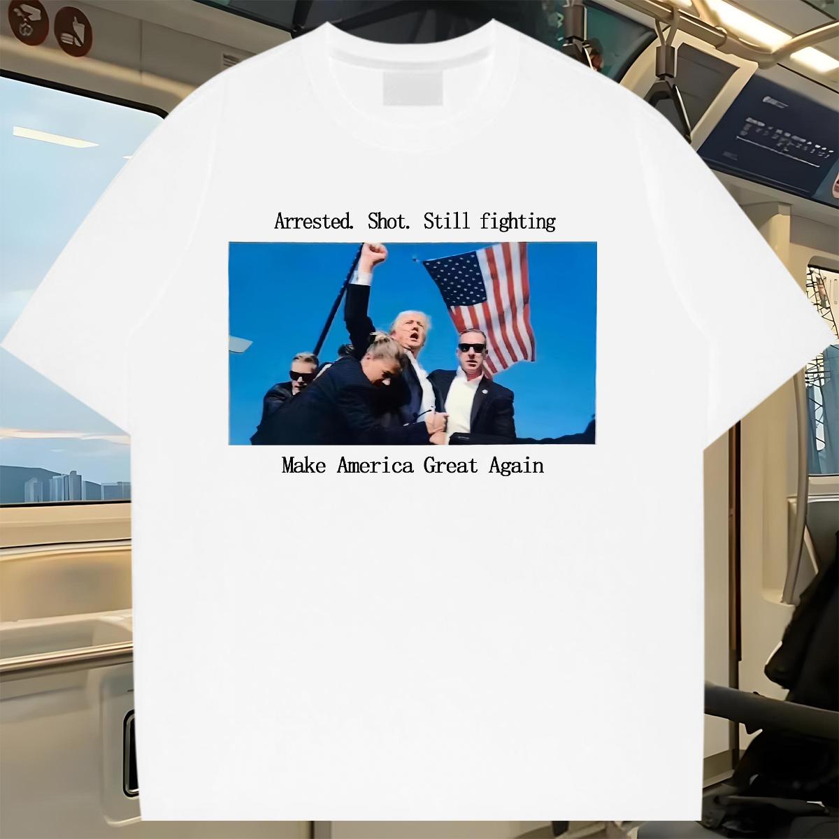 2024 T-Shirts 100% Cotton 230g Crew Neck Cotton Breathable Make America Great Again Custom Printed Tshirts Sport High quality Unisex Tshirts