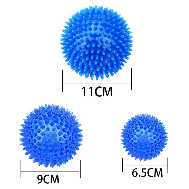 High Quality Pet dog toys cats puppies sound toys polka squeeze teeth cleaning balls TPR training pet teeth chewing toys spike ball accessories T25040