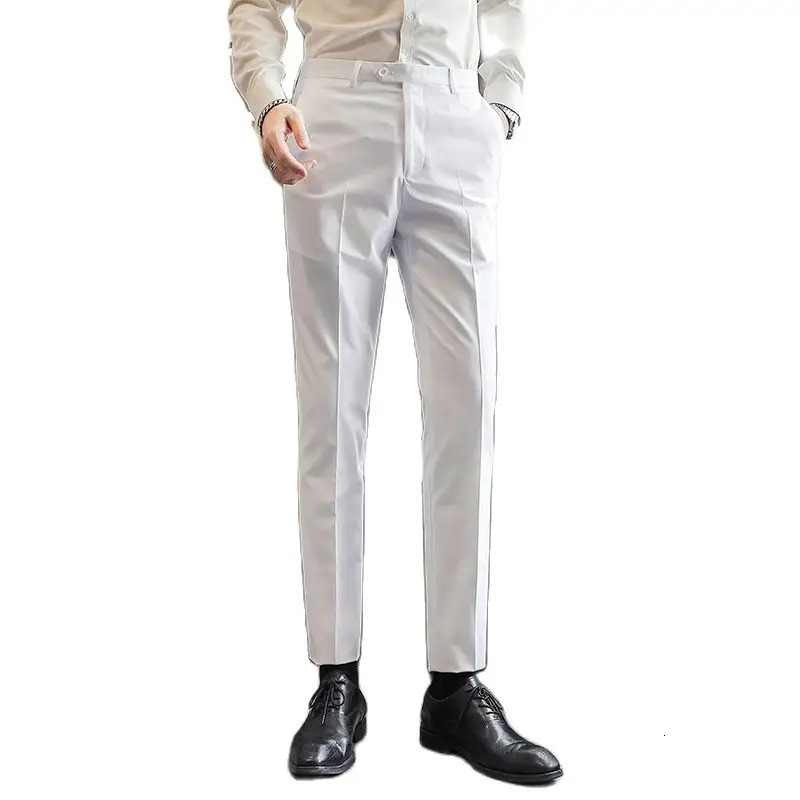 Big Size Formal Pants Men Elegant Man Office Work Pants Casual Polyester Fiber Trousers Men 17 Colors Pantalones Hombre 240708