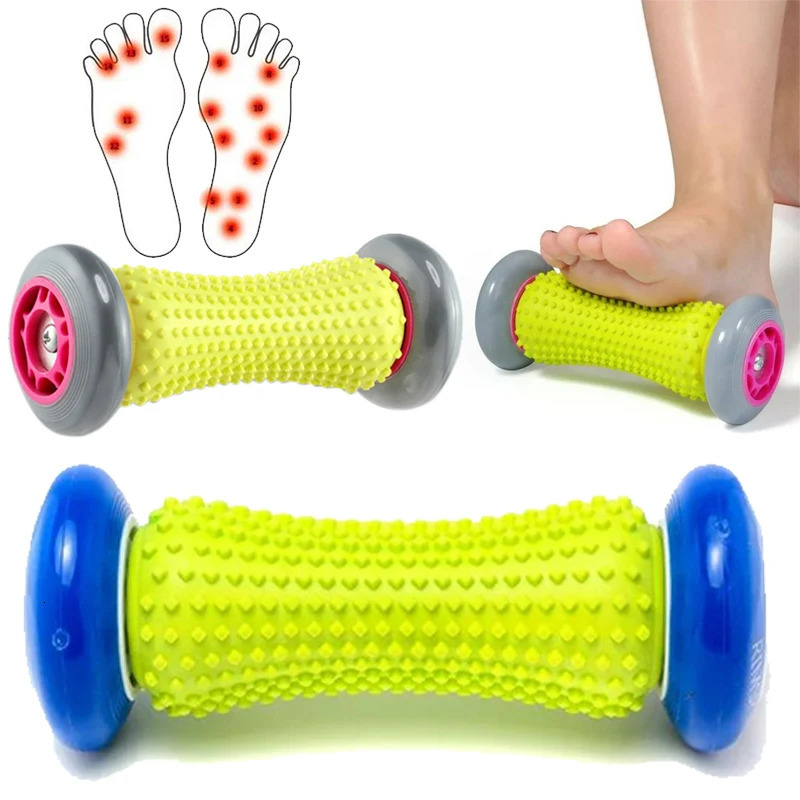 Foot massage roller fascia roller full body muscle manual massage leg and neck relaxation device blue and pink 240713