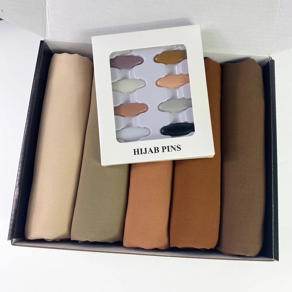 5 pieces/box regular headscarf bubble chiffon scarf womens solid color Muslim shawl Islamic headscarf Foulard Femme 240805