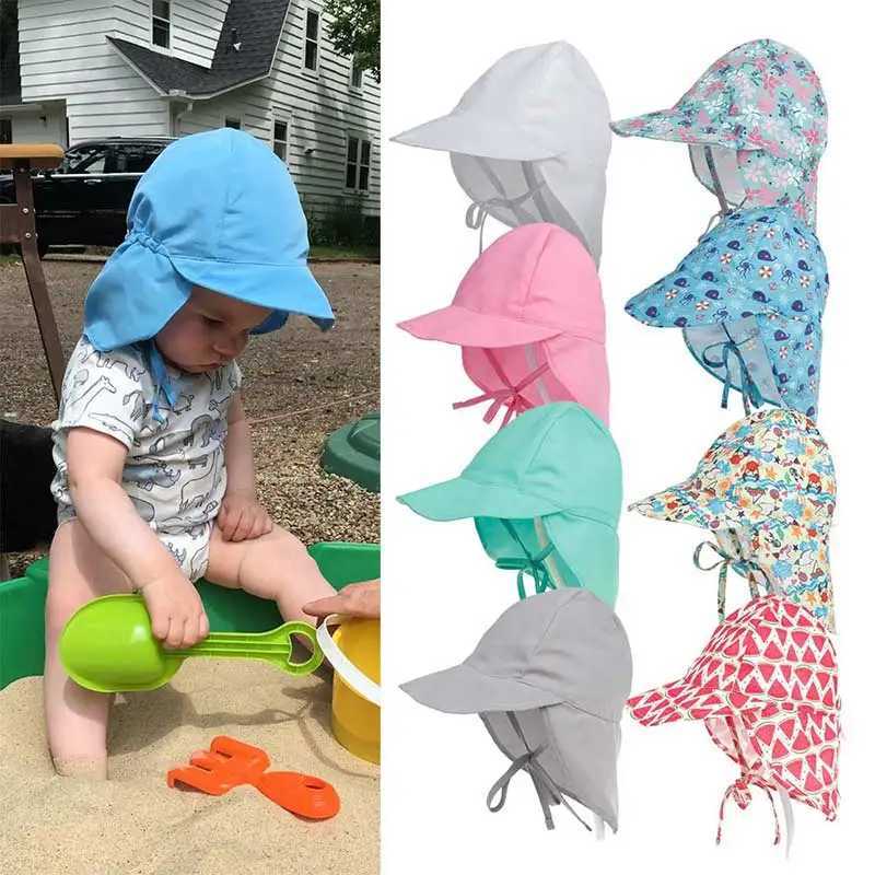 Quick drying childrens bucket hat suitable for children aged 3 months to 5 years old wide brown beach UV protection outdoor basic sun hatW240713