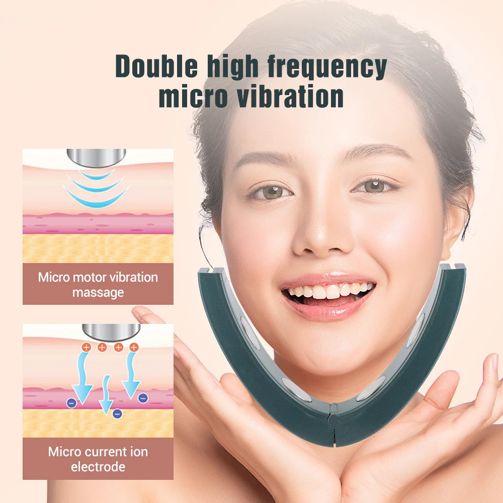 6 types of microfluidic V-face equipment heated skin regeneration dual chin V-face vibration massage machine remote control 240713