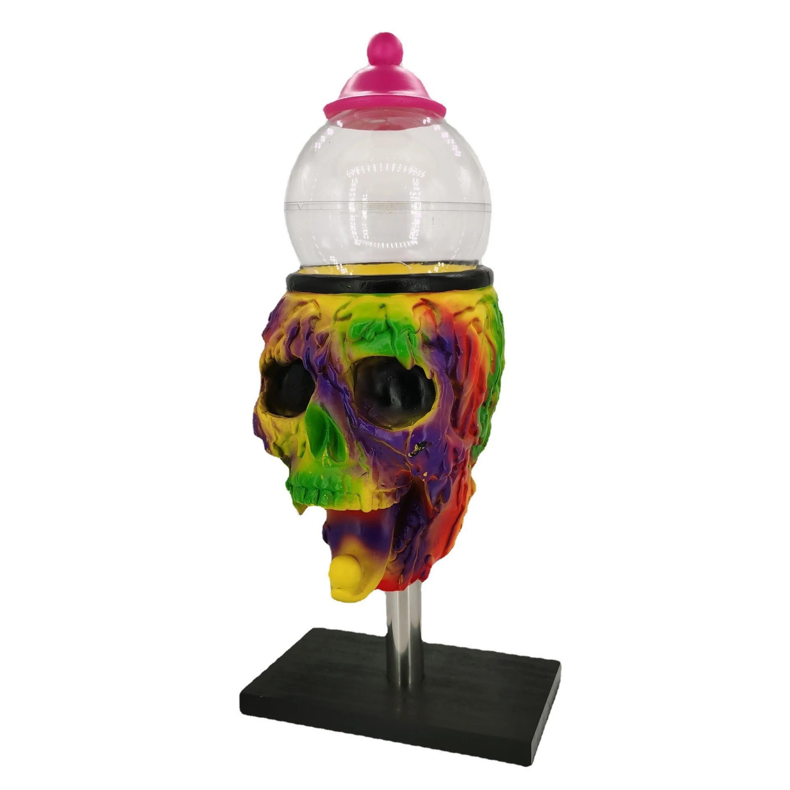 Skull Bubblegum Machine Skeleton Statue Halloween Resin Craft Colorful Party Candy Jar Horror Table Ornaments Home Decoration 240710