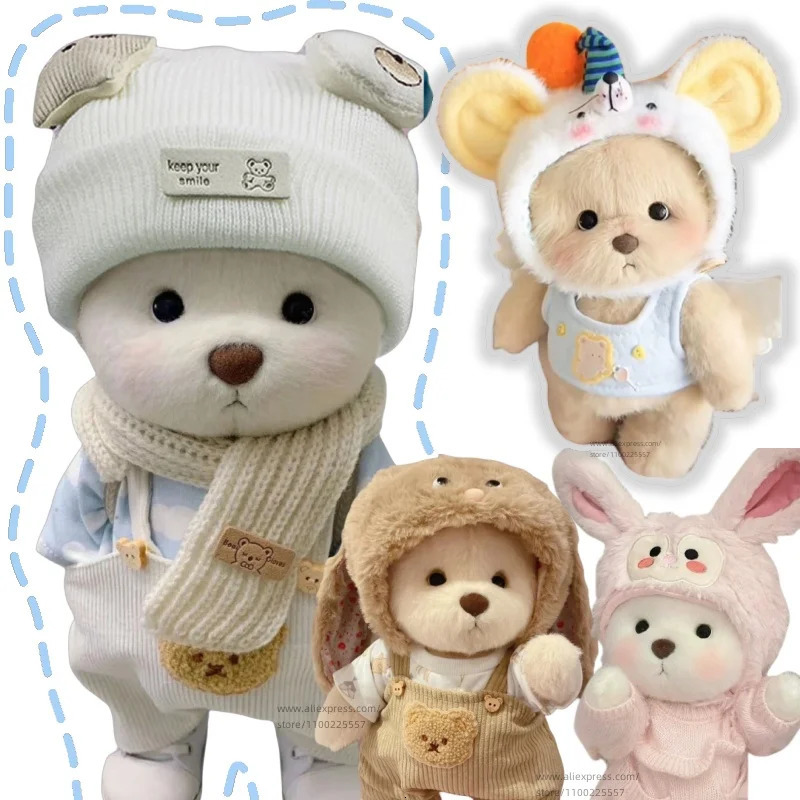Handmade Teddy Bear Plush Toy Change Dress Honey Bag Cloth Girl Hug Cuddly Plushie Doll for Girlfriend Christmas Gift 240708