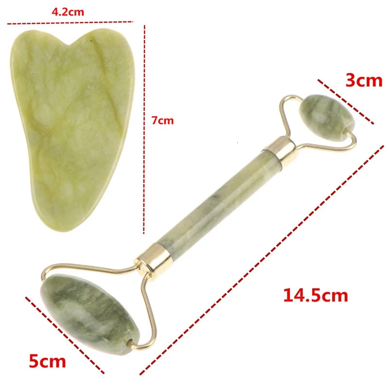 Natural rose jade roller massager Gua Sha board jade massage machine for body face eye scraping and 240713