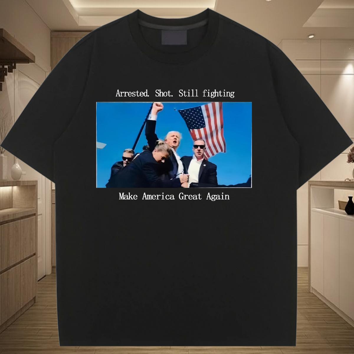 Classic T Shirt For Woman Crew Neck Cotton presidential election 230g 100% Cotton Street Casual Womens Tshirts Black Oversized 5A Tops