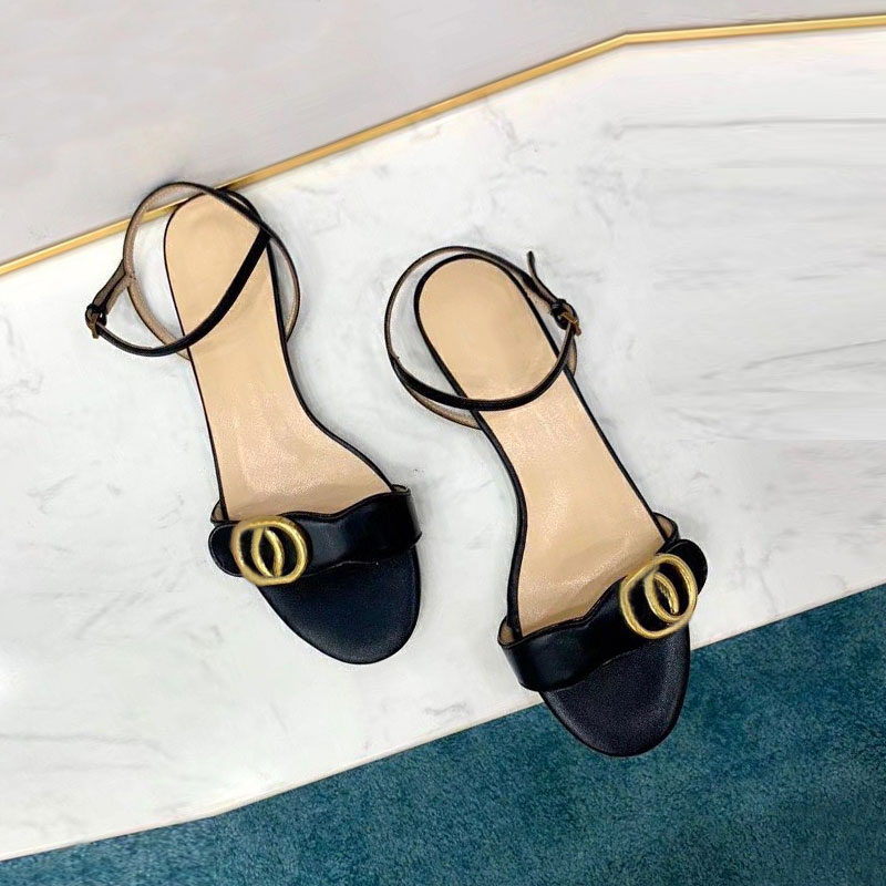 Summer ladies sandals women flat shoes lace-up leather designer sandals with buckle fashionable