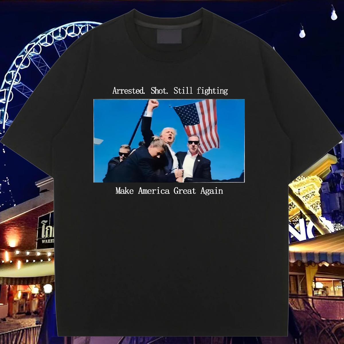 DIY Women T Shirts 230g 100% Cotton O-Neck Short Sleeve Cotton Make America Great Again Cartoon Printing S-4XL Top Tees Daily Wear High quality Women 